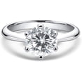 thumbnail image 1 of Anillo de compromiso de plata de ley de corte redondo de 2 quilates, anillo de boda brillante solitario infinito para promesa, aniversario, esposa, 1 of 2