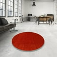 thumbnail image 4 of Ahgly Company Machine Washable Indoor Round Contemporary Neon Red Area Rugs, 4' Round, 4 of 7