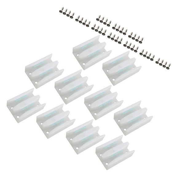 Toyvian 10Pcs White Shower Door Bottom Guides with Antislip Design for Sliding Glass Doors