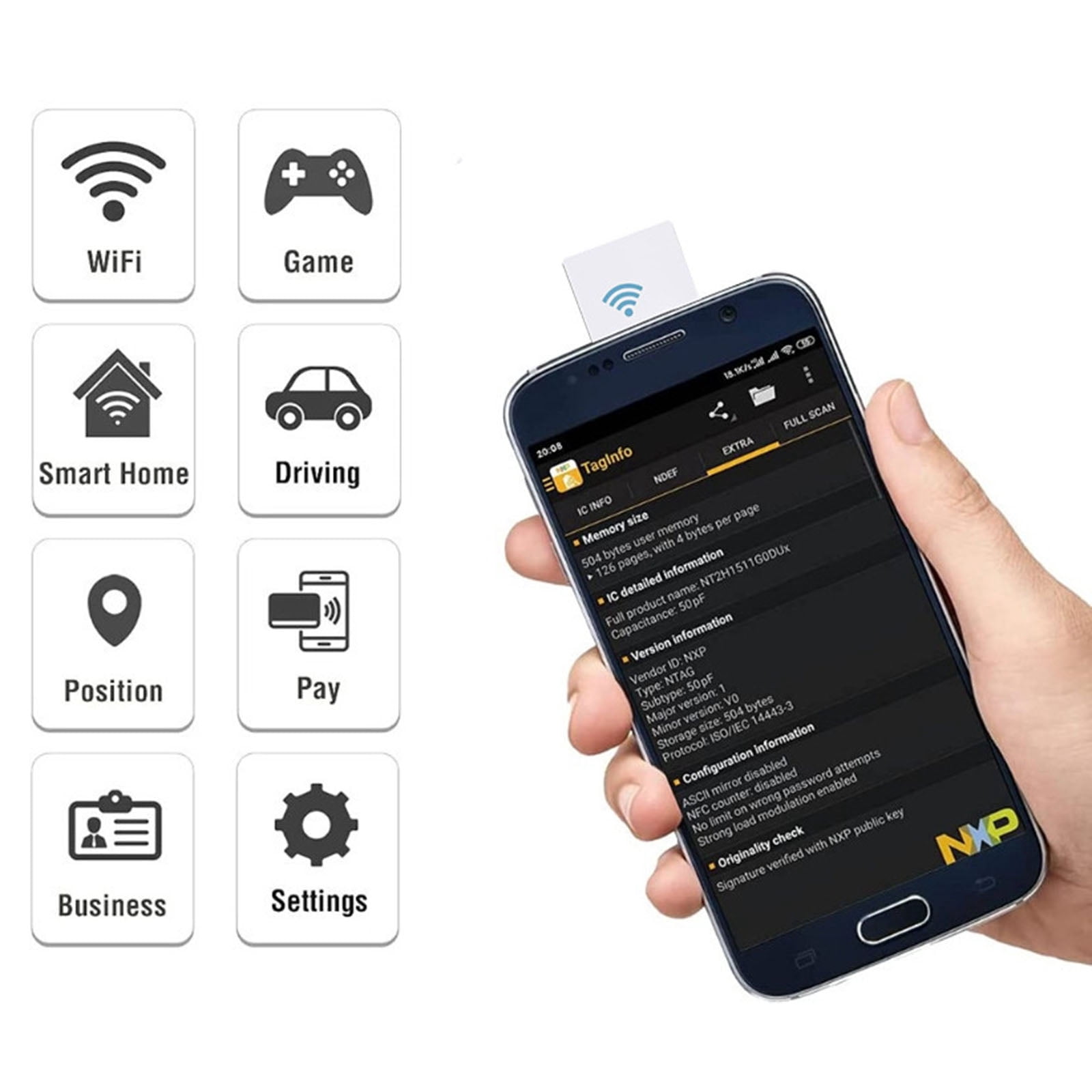 TRINGKY 100pcs Mini NTAG215 NFC Card NFC Tag Can Written by Tagmo Works with Switch