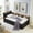 Black, variant on Kadyn Twin Size Storage Daybed with Upholstered Headboard, Features Wireless Charging, Two Drawers and LED Lights, Black