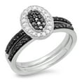 thumbnail image 1 of Dazzlingrock Collection 0.55 Carat (ctw) 925 Sterling Silver Black & White Diamond Bridal Engagement Ring Set 1/2 CT, Size 4, 1 of 4