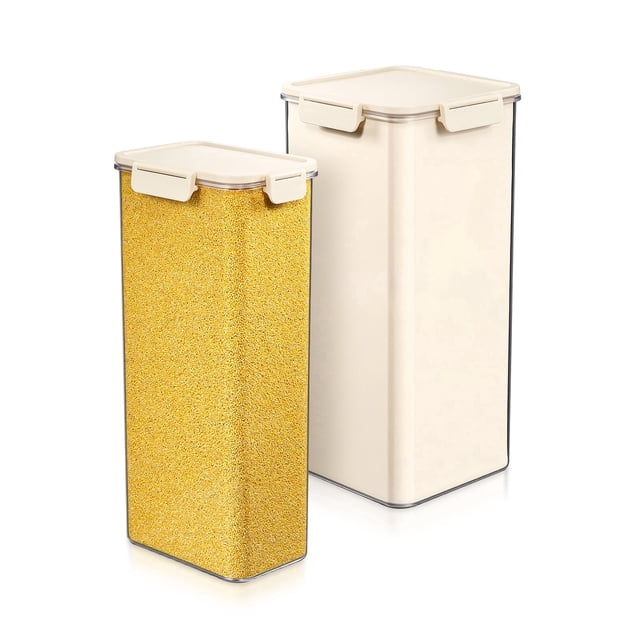 Sorbus 2-Pack Narrow & Square Extra Tall Airtight Food Storage Containers – Clear Pantry Organizer