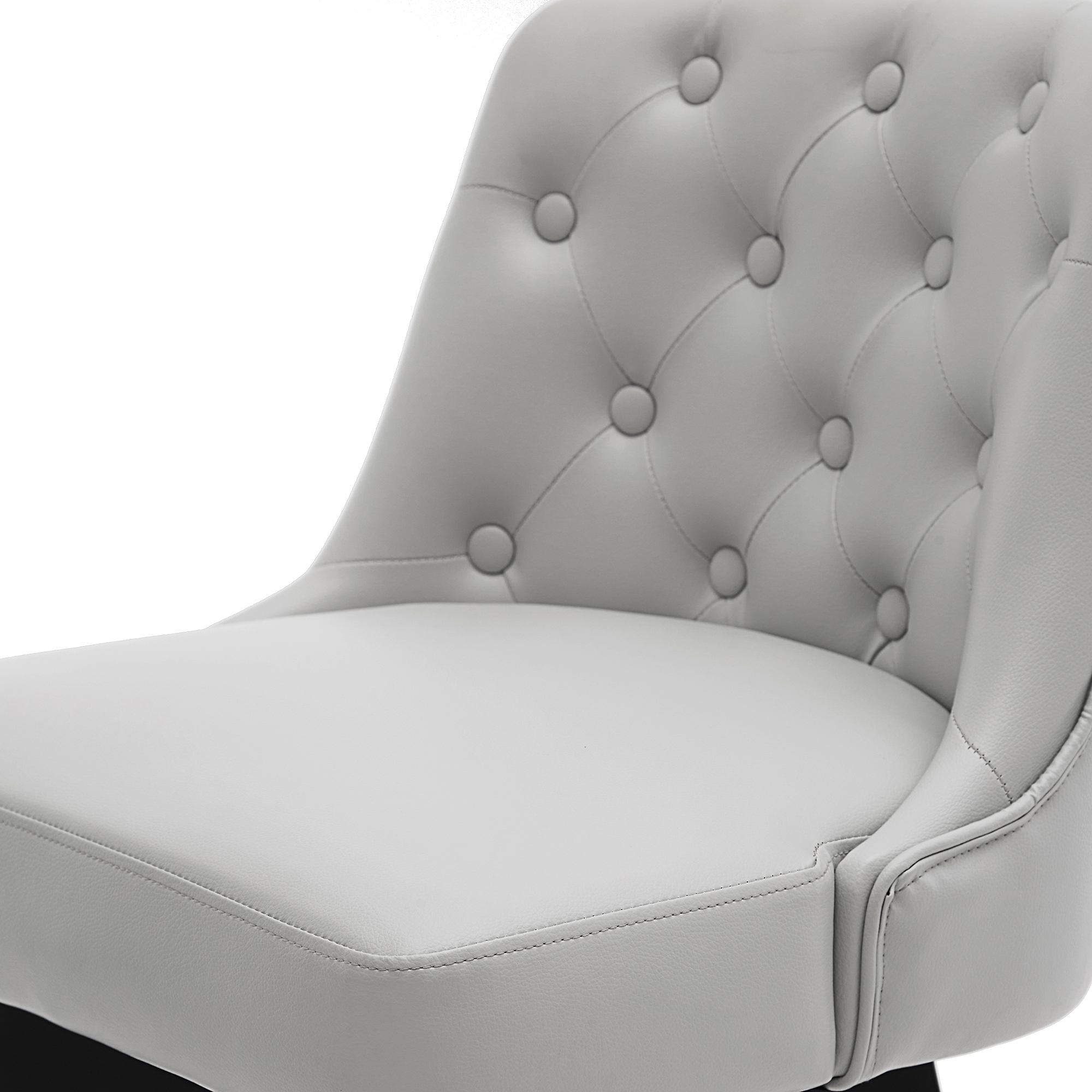 MINCETA Bar Stools,30" 360 Free Swivel Upholstered Bar Stool with Back-PU in Light Gray
