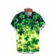 thumbnail image 5 of Ceisia Men's St. Patrick's Day Short Sleeve Shirt Clover Print Regular Straight Fit Green Turn-Down Collar Spring Summer Shirt Gift, 5 of 6