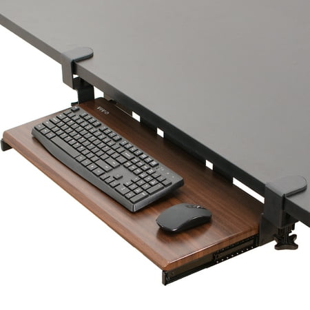 VIVO Extra Sturdy Clamp-on Computer Keyboard and Mouse Under Desk Slider Tray