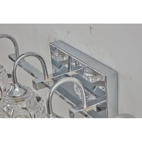 ACE-LIGHTS,Retro 5-Light Bathroom Vanity Light Fixture with Crystal Glass Shades(Bulbs Not Included),Wall Mounted Lighting for Bathroom,Dressing Room,Powder Room and Vanity Mirror(Brushed Nickel）