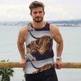 thumbnail image 6 of Fotbe Yak Pattern Men's Quick Dry Workout Tank Top Gym Muscle Tee Fitness Bodybuilding Sleeveless T Shirt Breathable Workout Shirt-XX-Large, 6 of 9