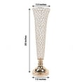thumbnail image 3 of Efavormart 2 Pack | Gold 28” Tall Crystal Beaded Trumpet Vase Set, Table Centerpiece, 3 of 11