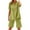 Green, variant on Karight Shorts Sets Women 2 Piece Cotton Linen Summer Outfits Button Up V Neck Short Sleeve Tops Bermuda Shorts Lounge Sets