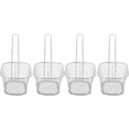 thumbnail image 3 of 4 Pcs Panier à Frire Carré, Support de Frites en Acier Inoxydable Filet de Service Outils de Cuisine - Argent, 3 of 8