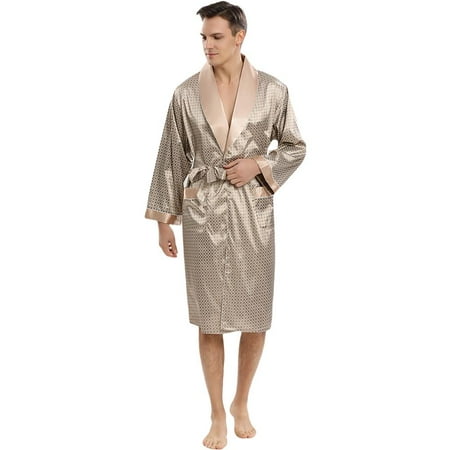 

Men s Imitation Silk Nightgown Long Light Pajamas