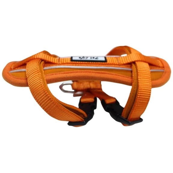 Pet Life  Mountaineer Chest Compression Adjustable Reflective Easy Pull Dog Harness, Orange - Small