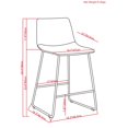 thumbnail image 2 of Tabouret Warner Moderne (Lot de 2) en Similicuir Marron Vieilli, 2 of 10