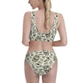 thumbnail image 3 of Daiia Skull with Cash printed 2 piece Swimsuit Bikinis for Women High Waisted Racerback Bathing Suits Summer Tummy Control Scoop Neck Swimwear-Medium, 3 of 8