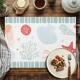 thumbnail image 3 of Placemats Set of 4, Light Green Stripes Shell Placemats Set of 4, Ocean Starfish Jellyfish Coral Tablemats Placemat Table Decoration for Kitchen Table Dinner Party Home Decor Indoor Outdoor, 3 of 8