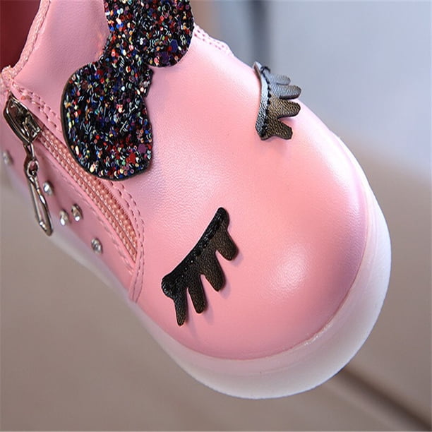 Full size Children Glowing Sneakers Kid Princess Bow for Girls LED Shoes Cute Baby Sneakers with Light Shoes Krasovki Luminousblack27 He Qiyong unisex
