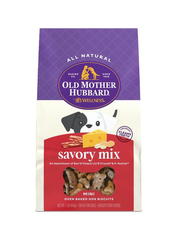 Old Mother Hubbard Classic Savory Mix Biscuits Baked Dog Treats, Mini 16 Ounce Bag