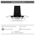 thumbnail image 4 of Campana extractora SUPRA para Isla 76 cm cristal curvo color negro CI-76-BLACK, 4 of 6