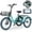 Cyan, variant on MOONCOOL 20" Fat Tire Electric Tricycle for Adults, Foldable Electric Trike with Front & Rear Basket, 750W Motor 48V Removable Battery, 3 Wheel Electric Bicycle for Men Women