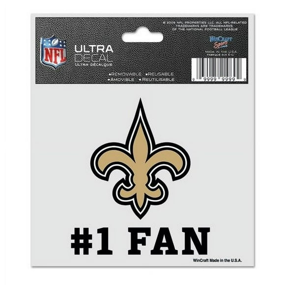 WinCraft NFL New Orleans Saints 95568010 Calcomanía de uso múltiple, 3 x 4