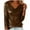 Brown-shirts, variant on Inverlee Womens Solid Faux Leather V Neck Shirts Winter Long Sleeve Tops Trendy Pullover Blouse