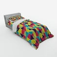 thumbnail image 2 of Ambesonne Colorful Bedding Set 3 Pcs, Mosaic Trapezoid Art, Twin XL, Multicolor, 2 of 2