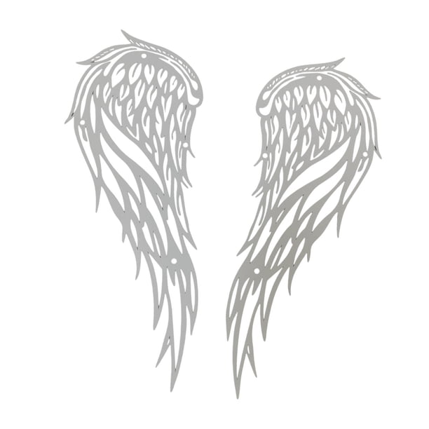1 par de arte de pared de metal con diseño de alas de ángel para la entrada y la sala de estar. Soltero 49cmx19cm