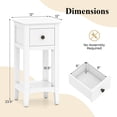 thumbnail image 3 of Gymax Nightstand 3-Tier Bedside Table w/ Open Storage Shelf & Narrow Side Table White, 3 of 7