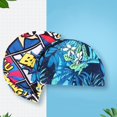 thumbnail image 4 of Gorro de natación con estampado de flores para hombre y mujer, gorro de baño de nailon elástico, turbante de pelo largo, accesorio deportivo, 1 unidad, 4 of 4