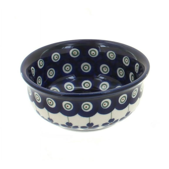 Blue Rose Polish Pottery Flowering Peacock Small Bowl