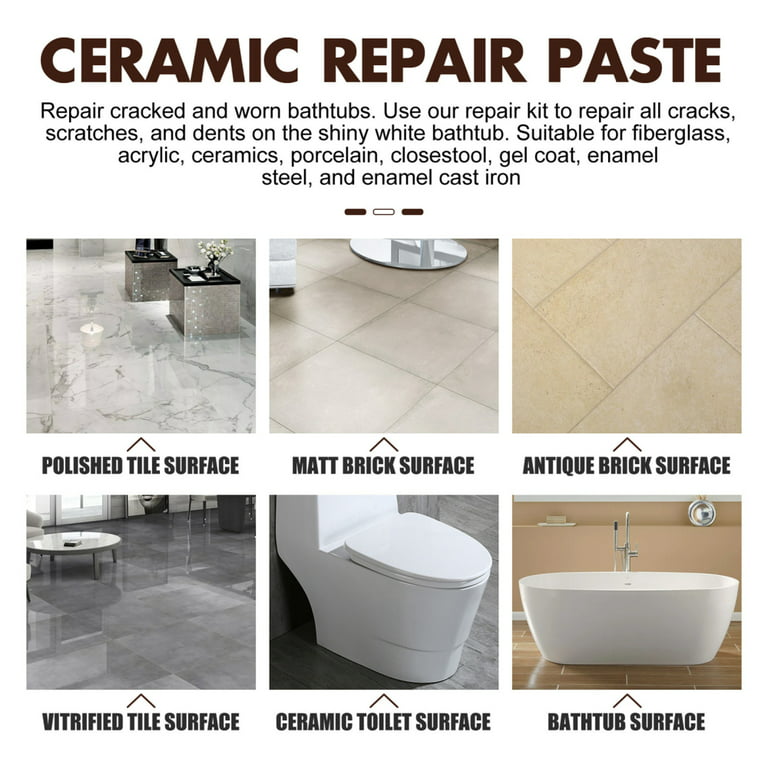 Ceramic Tile Adhesive, Wall & Floor Tile Repair Glue To Fix Loose & Hallow  Tiles, Waterproof Back Adhesive (100ml/4.39fl.Oz)