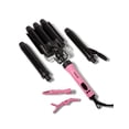 thumbnail image 1 of Trademark Beauty Kit de peinado con plancha intercambiable - Rizador 3 en 1 para cabello y varita rizadora Herramienta para peinar el cabello Barriles de 1 pulgada Estado de ánimo - Rosa/Negro, 1 of 5