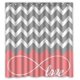 thumbnail image 1 of ABPHQTO Love Infinity Forever Love Symbol Chevron Pattern rosa gris blanco cortina de ducha impermeable cortina de ducha 160x180 cm, 1 of 2
