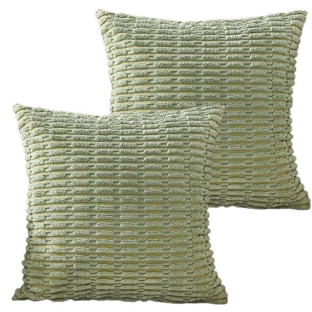 2 piezas sofá cama sofá sala de estar decoración abrazar funda de almohada, funda de cojín cuadrado, decoración del hogar de estilo bohemio funda de almohada a rayas de pana
