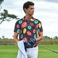 thumbnail image 2 of Kdxio Donuts1 Print Men's Short Sleeve Polo Shirt,Midweight Men's Shirt, 2 of 6