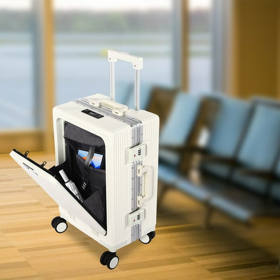 Miumaeov 20" Boarding Suitcase  Suitcase w/Front Pocket, 14"-15" Laptop Case Trolley