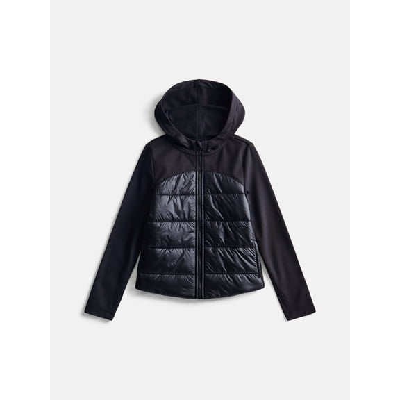 Athletic Works Girls Hybrid Quilted Jacket, Sizes 4-18