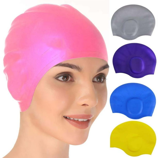Cheers.US Swimming caps Youth Adult Silicone Swim Cap for Unisex