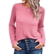 thumbnail image 2 of Camisetas de Larga para Mujer, Ropa de Moda de Otoño, Tops Modernos, Camiseta Básica de Punto con Cuello Redondo Rosa S, 2 of 10