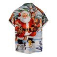 thumbnail image 5 of IROINNID Christmas Vacation T-shirt for Men Funny Print Button Up Red Shirt Hawaiian Xmas Vacation Gift Tops,White, 5 of 5