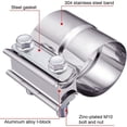 thumbnail image 3 of 2 Inch Exhaust Clamp, Lap Joint Exhaust Band Clamp Sleeve Coupler Stainless Steel (2Pcs), 3 of 7