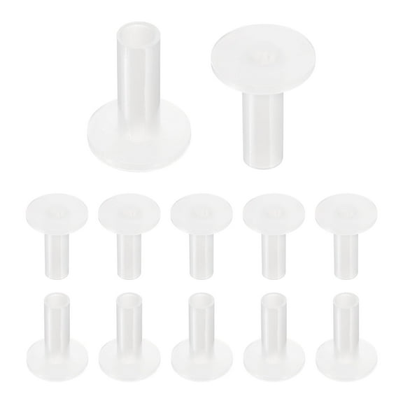 12pcs Flanged Sleeve Bearings Plastic Bushings ID 6mm x OD 8mm x Length 25mm Nylon Bushings, White