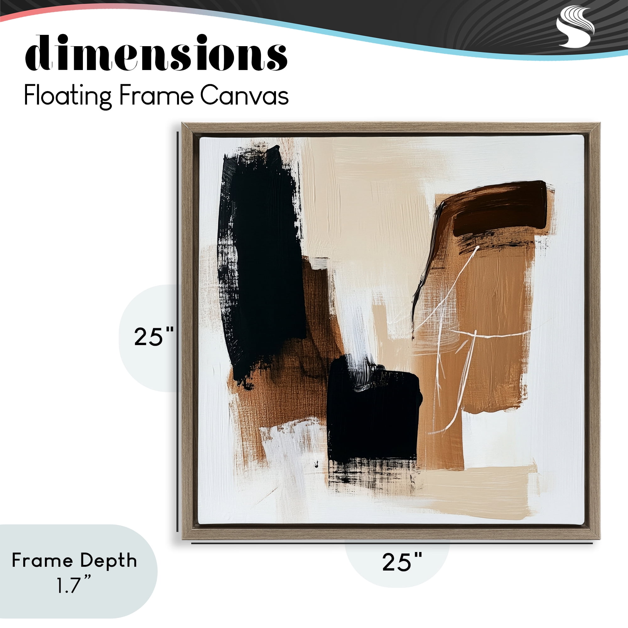 Stupell Industries Earthy Hues Neutral Balance Brown Framed Floater Canvas Wall Art, design by Petal Prints Design