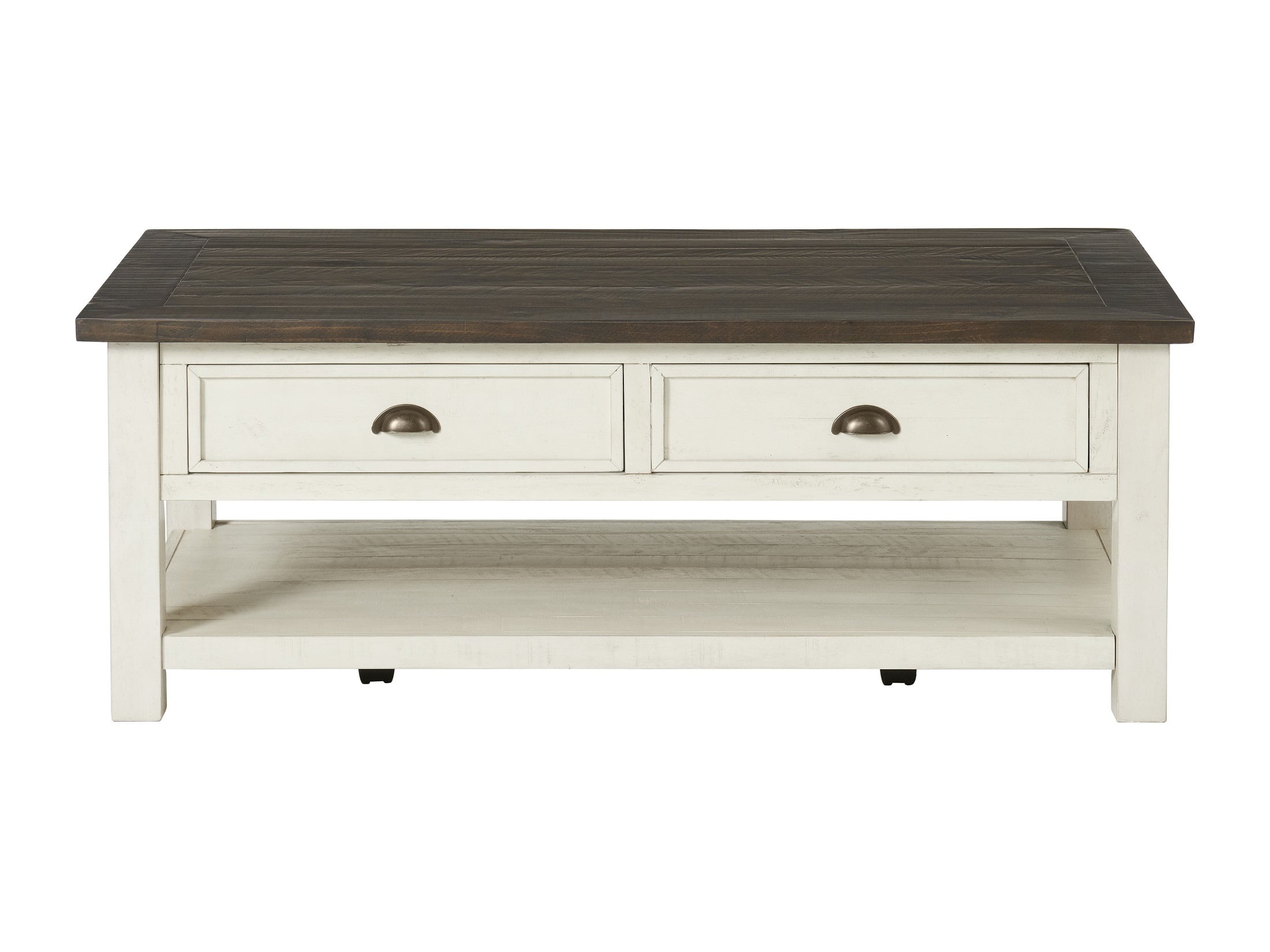 Martin Svensson Home Monterey 50" Coffee Table, Cream White and Brown
