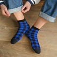 thumbnail image 3 of Fuzoiu Buffalo Plaid Blue Black Print Adult Socks, Crew Moisture-wicking Socks, Unisex Cushion Crew Socks,Casual Sports Ankle Socks, 3 of 7