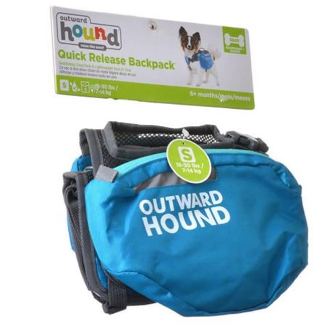 Outward Hound 22007 Quick Release Dog Backpack, Blue & Black Small