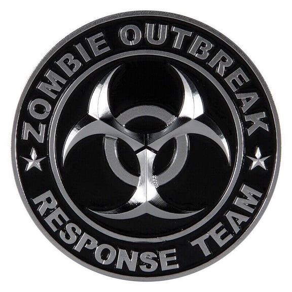 Emblem Badge Decal Sticker Zombie Outbreak Response Team 4" ABS Plastic 3D