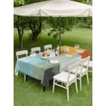 thumbnail image 5 of Outdoor Tablecloth with Umbrella Hole, Teal Yellow Waterproof Outdoor Table Cover, Orange Oil Painting Modern Abstract Geometric Patio Tablecloths for Party Picnic Camping, Rectangle 52"x70", 5 of 9