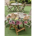 thumbnail image 3 of Easter Outdoor Tablecloth - 54 Inch Round Dining Table Cover, Spring Watercolor Bunny Eggs Flower Leaf Beige Waterproof Outdoor Table Cloth with Umbrella Hole & Zipper for Picnic/Patio/Party, 3 of 7